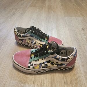 Vans X Disney Old Skool 80s Mickey Mouse Sneakers Checkerboard Skater  Women's 8